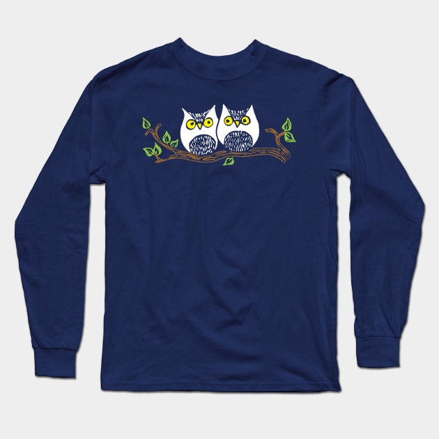 Two little owls Long Sleeve T-Shirt by Woah there Pickle